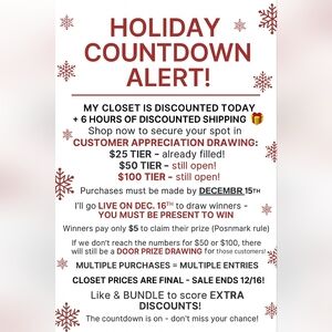 Customer Appreciation Drawing: Final Countdown Alert!  $25 DRAWING IS CLOSED